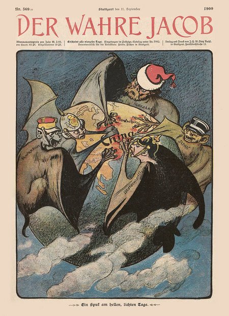 Karikatur aus der sozialdemokratischen Zeitschrift "Der wahre Jacob" vom 11. September 1900. Bild: gemeinfrei Karikatur aus der sozialdemokratischen Zeitschrift "Der wahre Jacob" vom 11. September 1900. Bild: gemeinfrei