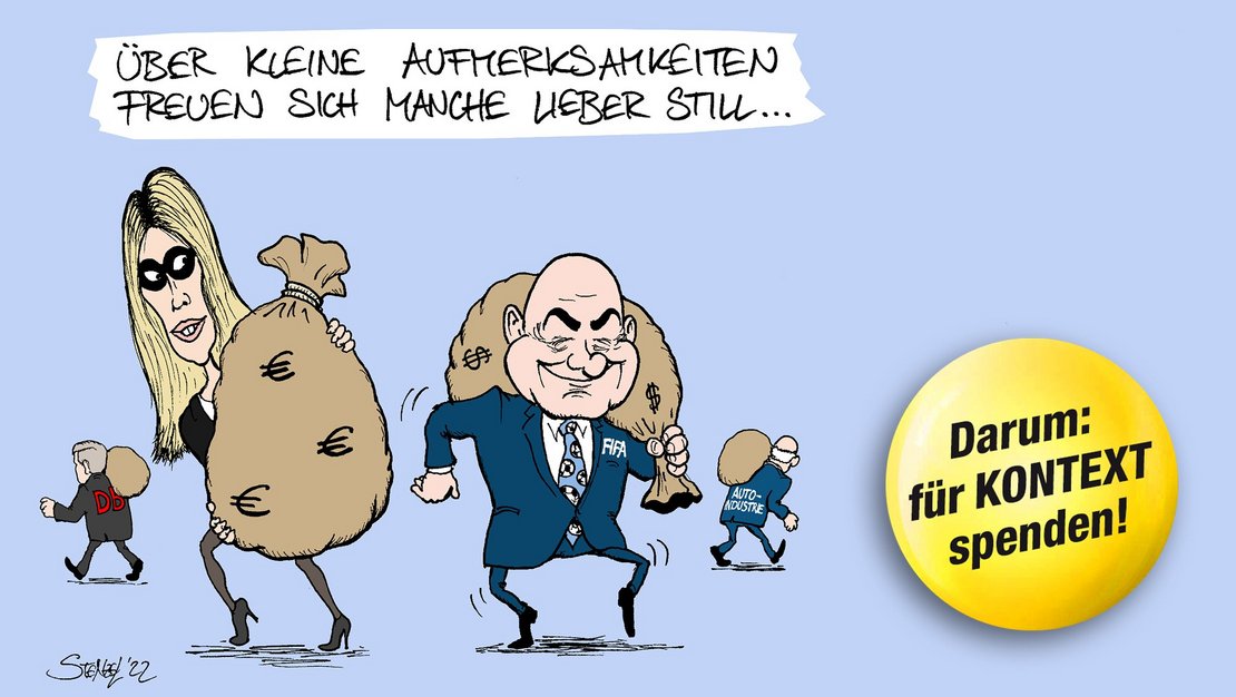 Geldsäcke zu uns!