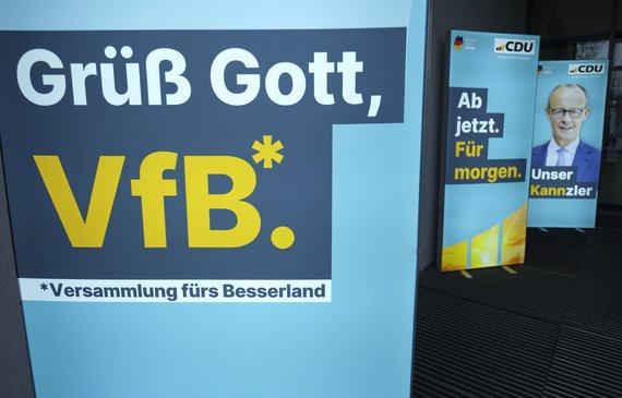 Die Wortspielkunst der CDU: VfB als "Versammlung fürs Besserland" und Friedrich Merz als "Kannzler".