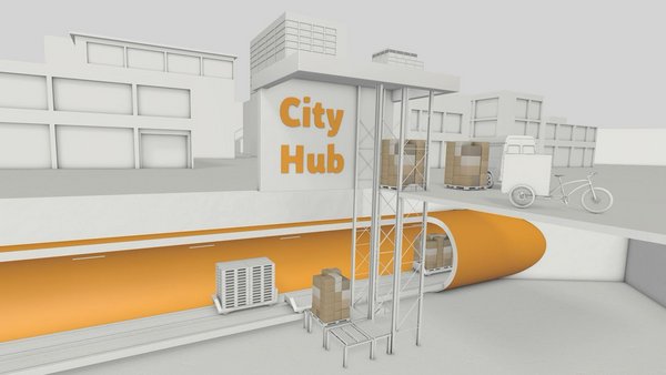 Logistikröhren für die Landeshauptstadt: Gütertransport im S-21-Tunnelsystem. Screenshot: Umstieg 21 Plus