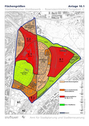 Die Bebauungsflächen des Rosensteinviertels. Foto: Stadt Stuttgart
