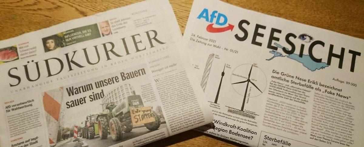 Vom "Südkurier" auf den Frühstückstisch gebracht: ein Zehnseiter der AfD. Foto: Gesine Quilisch