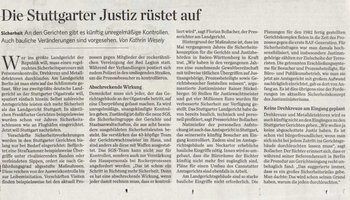 Artikel der Stuttgarter Zeitung, Ausriss. 