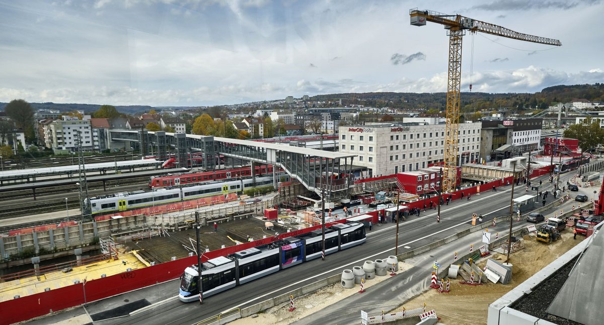 Die Baustelle am Ulmer Bahnhof.