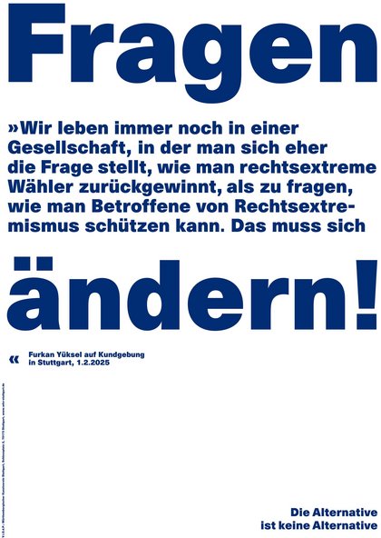 Der WKV positioniert sich auch politisch: Plakataktion "Fragen ändern", 2025.