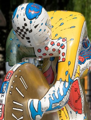 Radler-Kunst in Pforzheim zur Tour de France 2005. Foto: Martin Storz