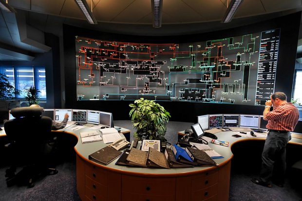 Zentrale Netzleitstelle der EnBW in Esslingen. 