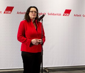 Arbeitsministerin Nahles wird ihr Gesetz wohl vor Gericht verteidigen müssen. Foto: Bundesarbeitsministerium
