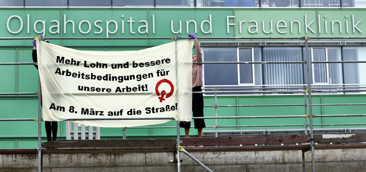 ... die schlechten Arbeitsbedingungen in frauenlastigen "Pflege und Sorge"-Jobs ... 