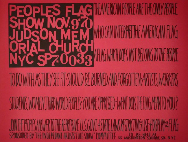 Das Plakat von Faith Ringgold zur "Peoples Flag Show". Das Plakat von Faith Ringgold zur "Peoples Flag Show".