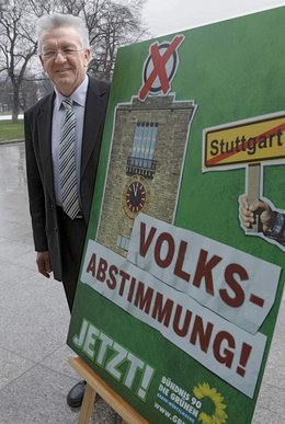 Klebt am Abstimmungsergebnis: Winfried Kretschmann (Grüne). Foto: Joachim E. Röttgers