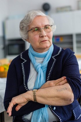 Lydia Skibicka-Maksimowicz, Überlebende des Lagers Birkenau. Lydia Skibicka-Maksimowicz, Überlebende des Lagers Birkenau.