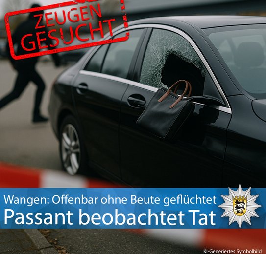 Der Rückspiegel ist zur Handtasche mutiert. Screenshot: Polizei Stuttgart