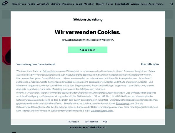 Und die SZ auch. Screenshots: bild.de, sueddeutsche.de