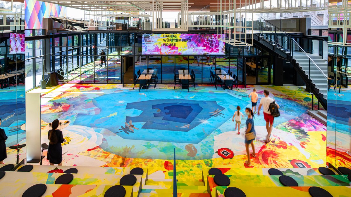 Baden-Württemberg treibt's ganz schön bunt auf der Expo in Dubai. Foto: Wirtschaftsministerium BW/Catalin Marin