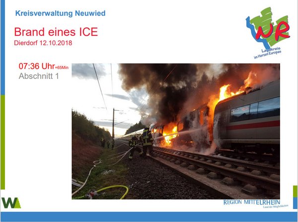 ICE-Brand 2018 bei Montabaur. Quelle: Kreisverwaltung Neuwied