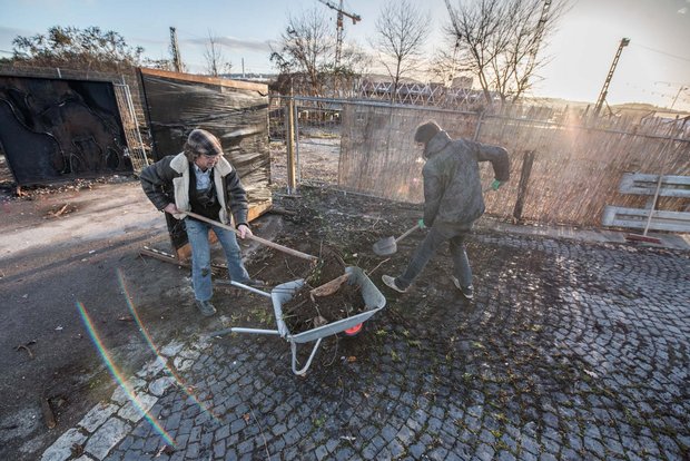 Viele Freiwillige packten an.  Viele Freiwillige packten an.