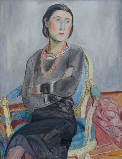 1950 gelang es, eine große Ausstellung des Malers Hans Purrmann aus Stuttgart und München zu übernehmen. Hier die "Dame mit roter Kette", 1930.