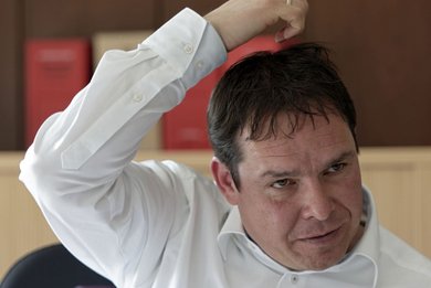 Frank Maier im April 2015 in seinem Büro.