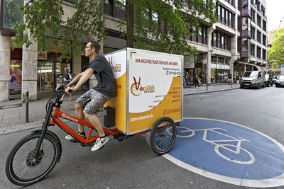 Velocarrier-Dreirad, ausgelegt für 250 Kilogramm Spitzenlast.