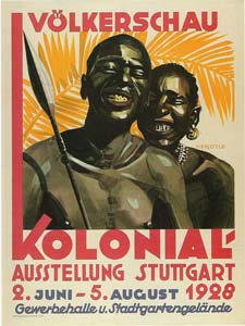 Plakat zur Kolonialausstellung in Stuttgart 1928.