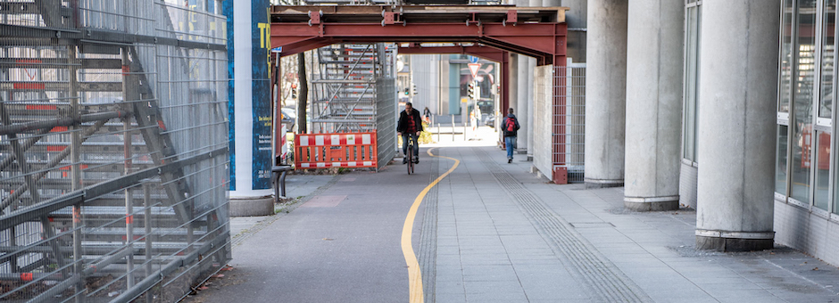 Viele Radfahrer halten sich nicht an den vorgegebenen Streckenverlauf. Hier eine löbliche Ausnahme.