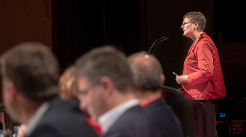 Ausgenossen. Leni Breymaier im November 2018 auf dem Parteitag der SPD Baden-Württemberg. Fotos: Joachim E. Röttgers 